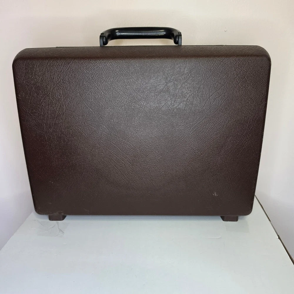 Vintage Samsonite Signat Dark Academia Hard Shell Briefcase Brown 1983 Attache
